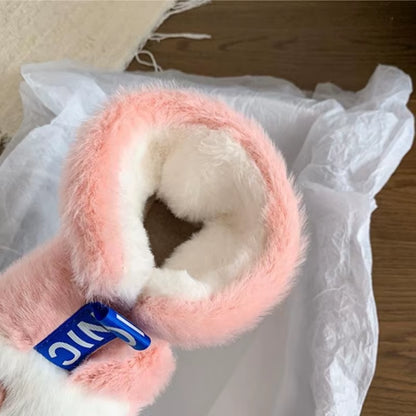 Cozy Up This Winter with Our Plush Lined Indoor Slippers - Stylish Couples Platform Snow Boots for All!