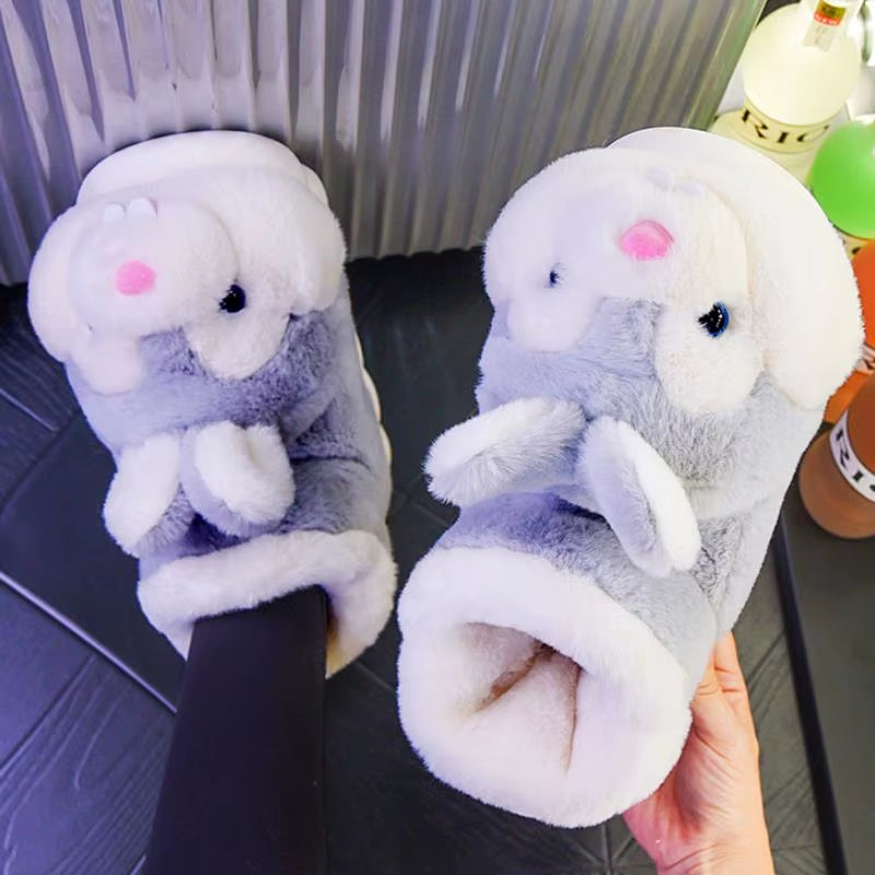 Cozy Up This Winter with Our Plush Lined Indoor Slippers - Stylish Couples Platform Snow Boots for All!