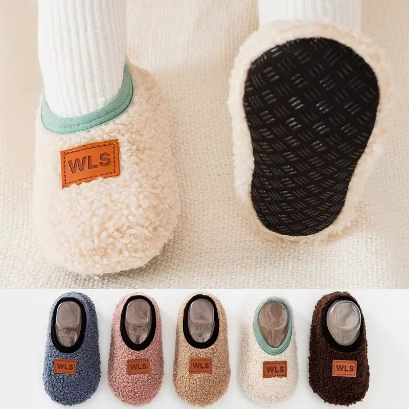 Cozy and Cute Autumn Winter Baby Slippers - Plush Soft Anti-Slip Socks for Toddlers