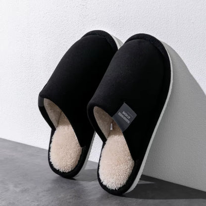 Cozy Winter Warm Slippers for Men - Non-Slip, Soft Plush Indoor Shoes with Flat Heel