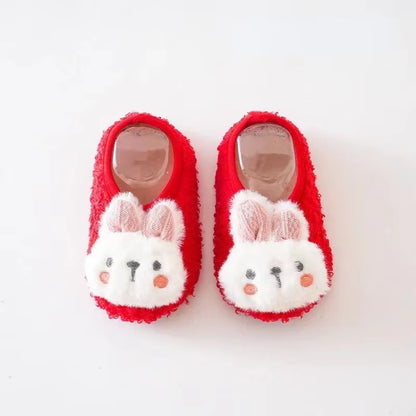 Cozy and Cute Autumn Winter Baby Slippers - Plush Soft Anti-Slip Socks for Toddlers