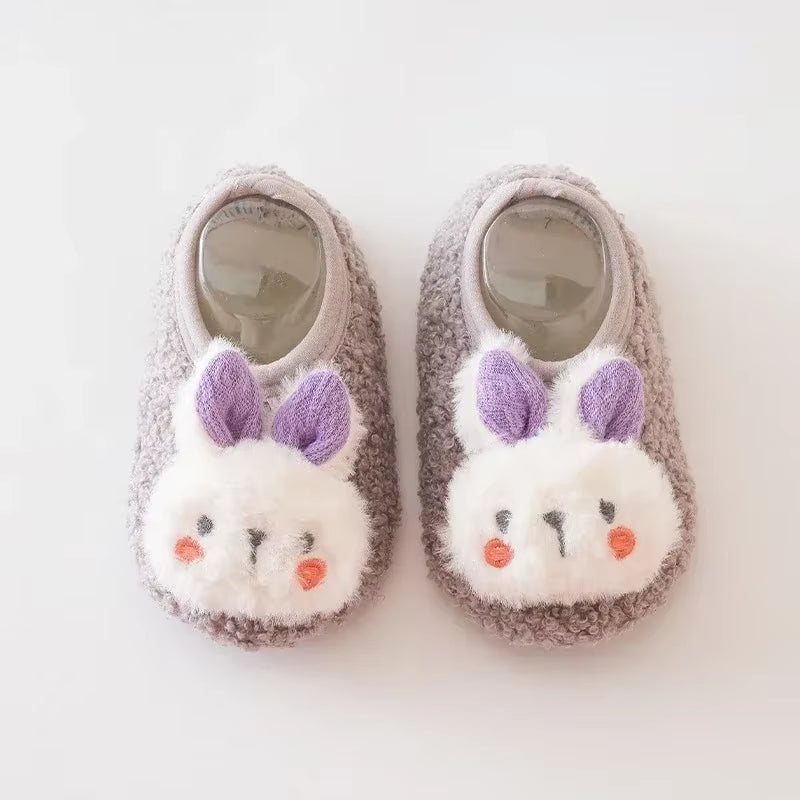 Cozy and Cute Autumn Winter Baby Slippers - Plush Soft Anti-Slip Socks for Toddlers