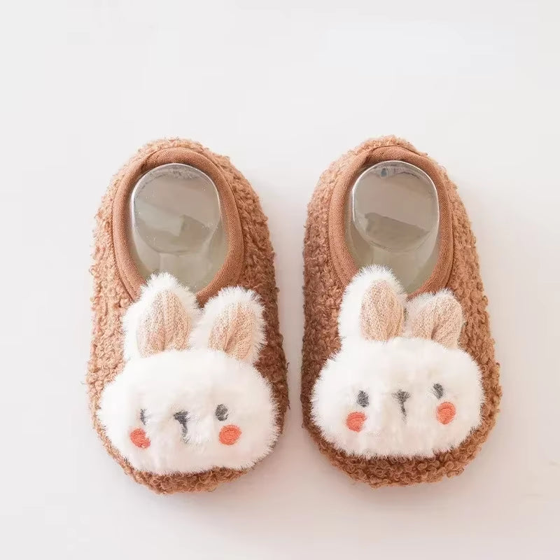 Cozy and Cute Autumn Winter Baby Slippers - Plush Soft Anti-Slip Socks for Toddlers