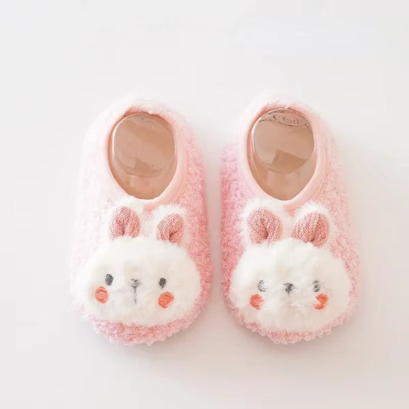 Cozy and Cute Autumn Winter Baby Slippers - Plush Soft Anti-Slip Socks for Toddlers