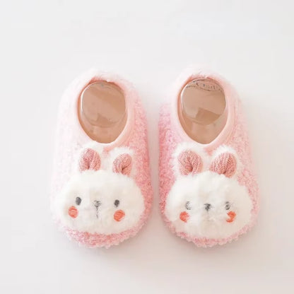Cozy and Cute Autumn Winter Baby Slippers - Plush Soft Anti-Slip Socks for Toddlers