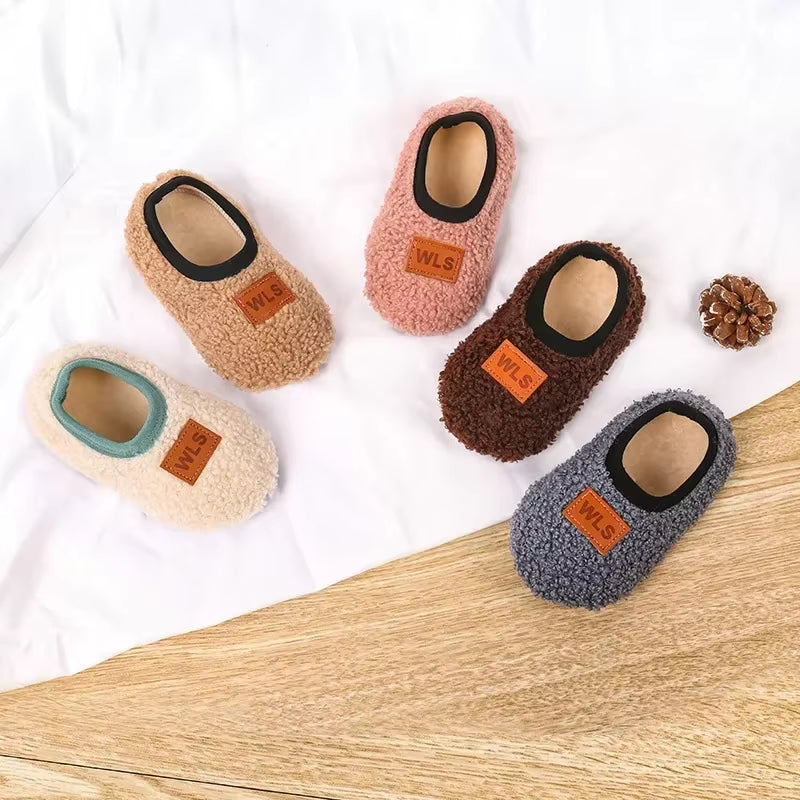 Cozy and Cute Autumn Winter Baby Slippers - Plush Soft Anti-Slip Socks for Toddlers