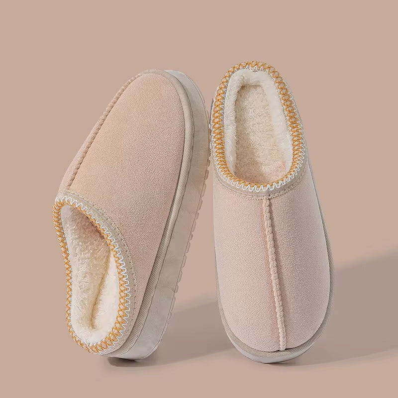 Cozy Women's Plush Slippers for Winter - Warm House Shoes with Thick EVA Sole for Indoor and Outdoor Comfort