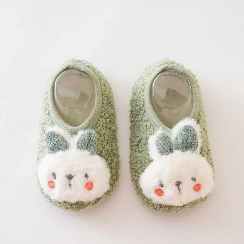 Cozy and Cute Autumn Winter Baby Slippers - Plush Soft Anti-Slip Socks for Toddlers